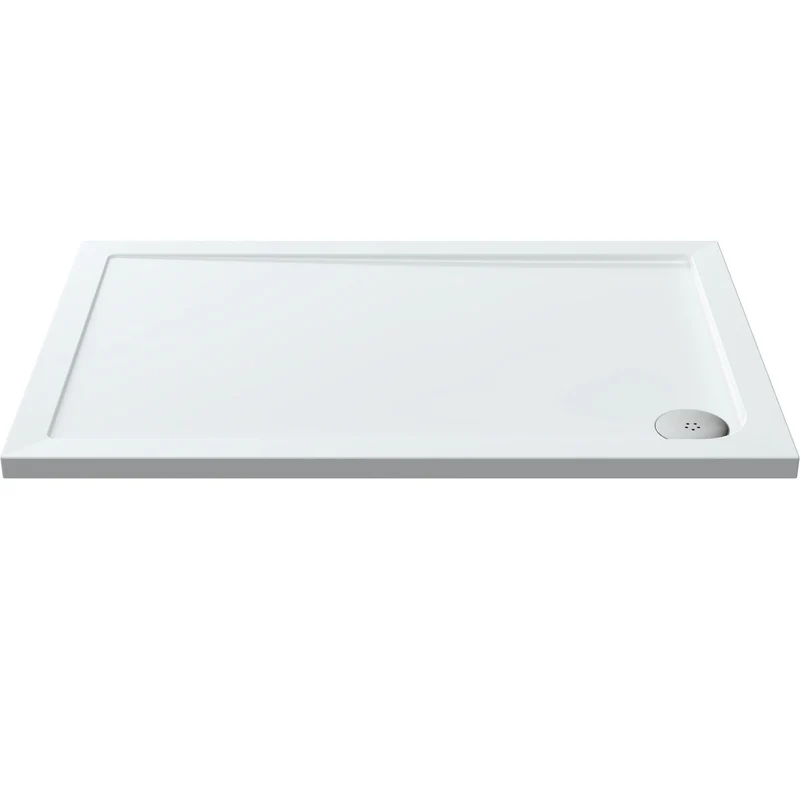 Porto Brushed Brass 6mm Sliding Shower Door With White Stone Resin Tray & Waste