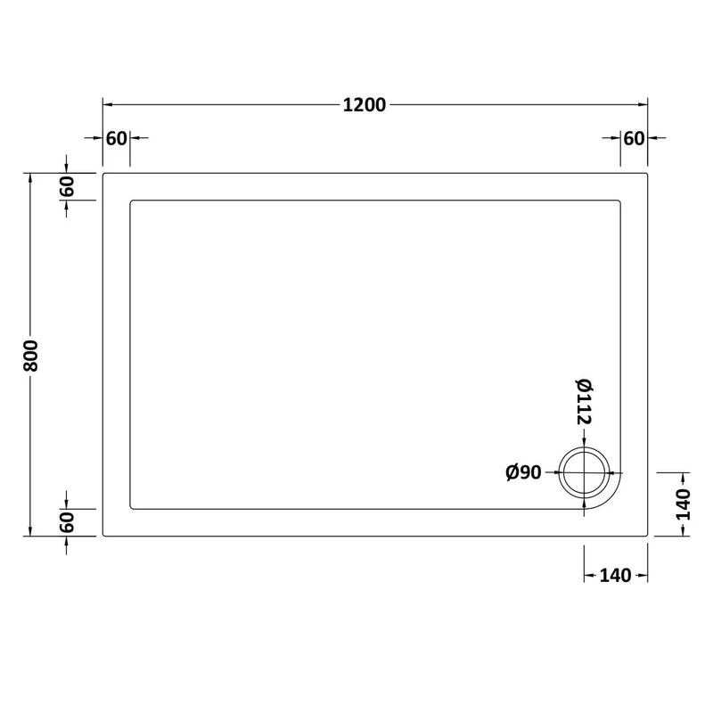 Porto Matt Black 6mm Sliding Shower Door With Slate Effect Stone Resin Tray & Waste
