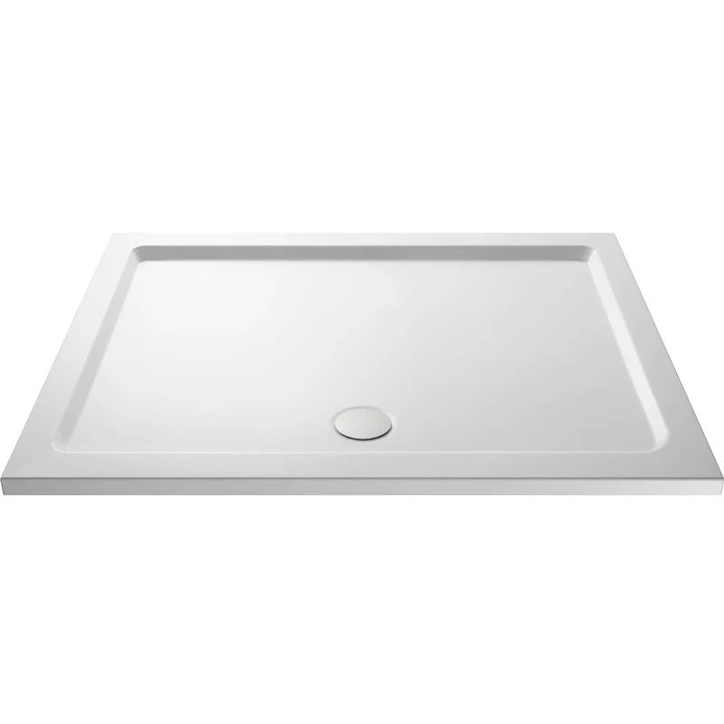 Porto Matt Black 6mm Sliding Shower Door With White Stone Resin Tray & Waste