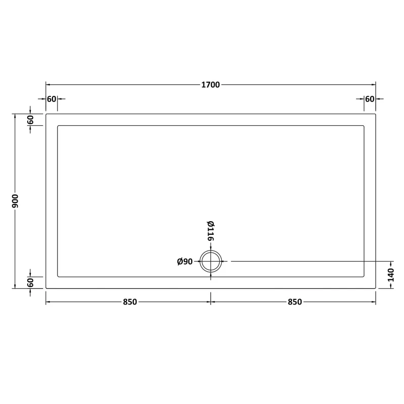 Porto Matt Black 6mm Sliding Shower Door With White Stone Resin Tray & Waste