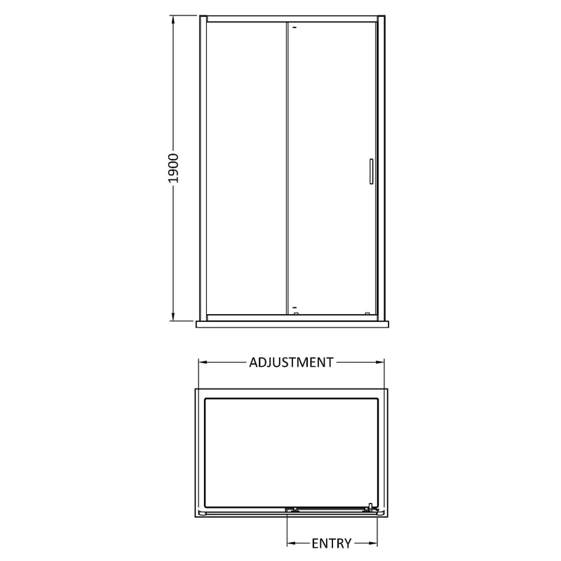 Porto Chrome 6mm Sliding Shower Door With White Stone Resin Tray & Waste