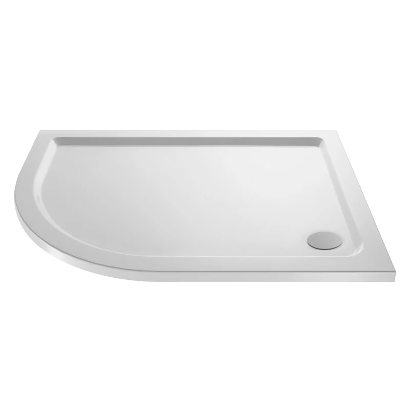 Porto Matt Black 6mm Offset Quadrant Shower Enclosure With White Stone Resin Tray & Waste