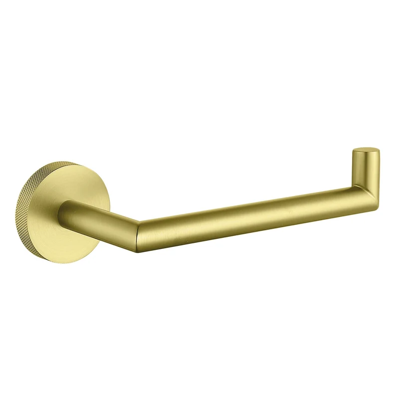 Lux Knurled Toilet Roll Holder - Brushed Brass