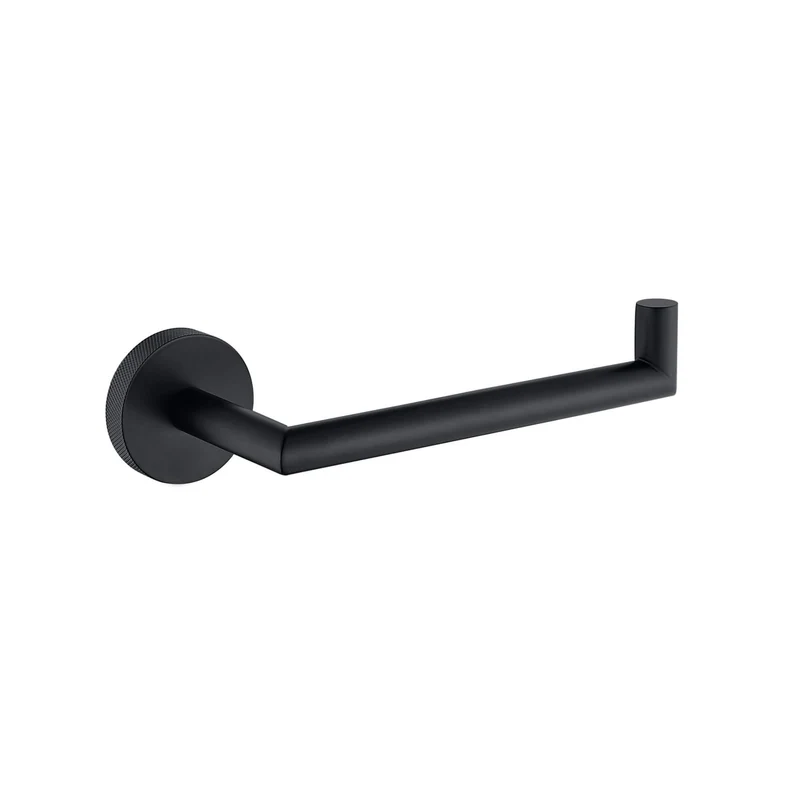 Lux Knurled Toilet Roll Holder - Matt Black