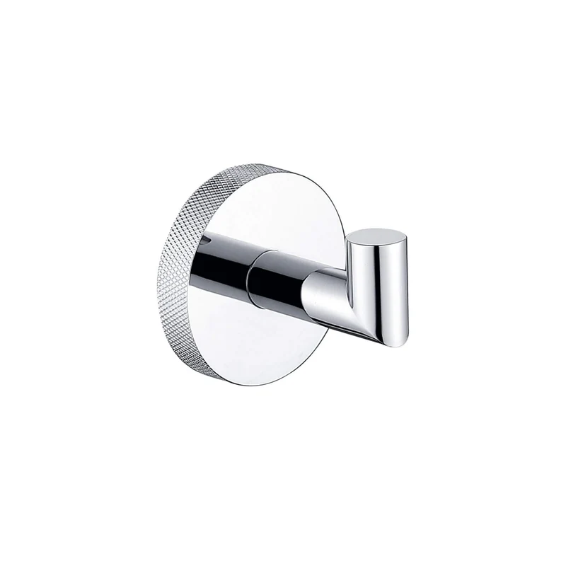 Lux Knurled Robe Hook - Chrome