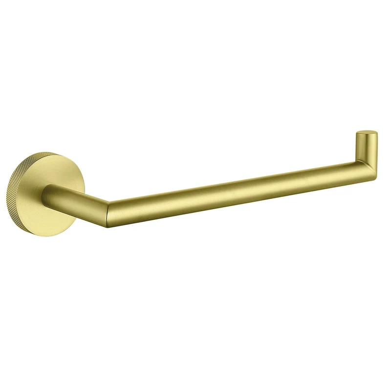 Lux Knurled Towel Holder - Brushed Brass