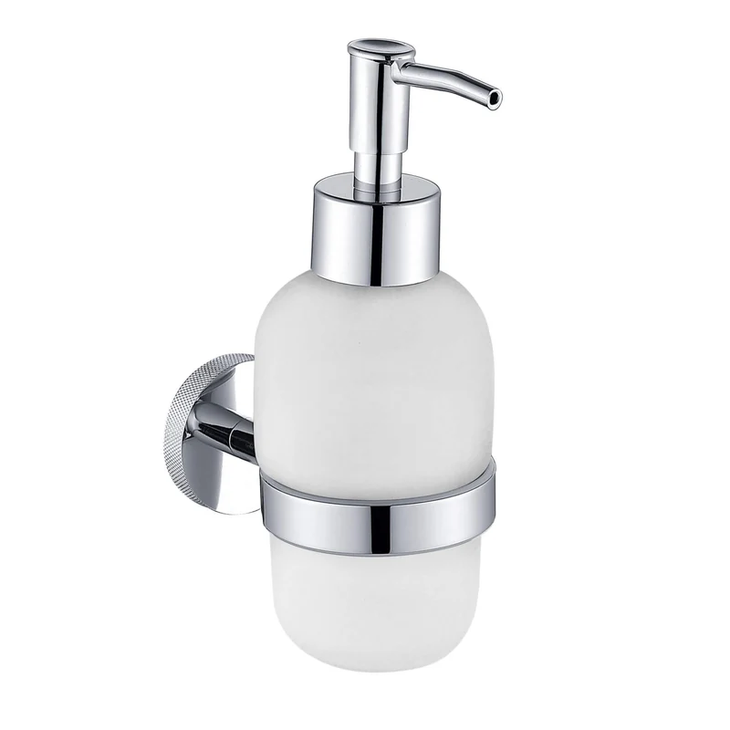 Lux Knurled Soap Dispenser and Holder - Chrome