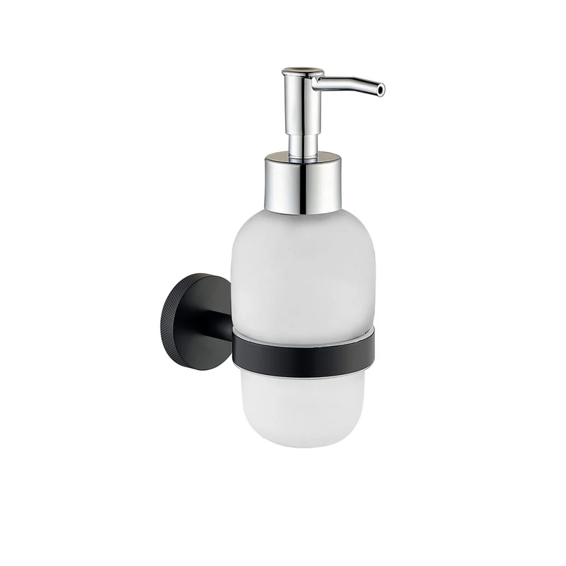 Lux Knurled Soap Dispenser and Holder - Matt Black