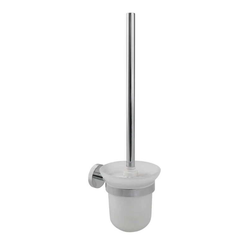 Lux Knurled Toilet Brush and Holder - Chrome