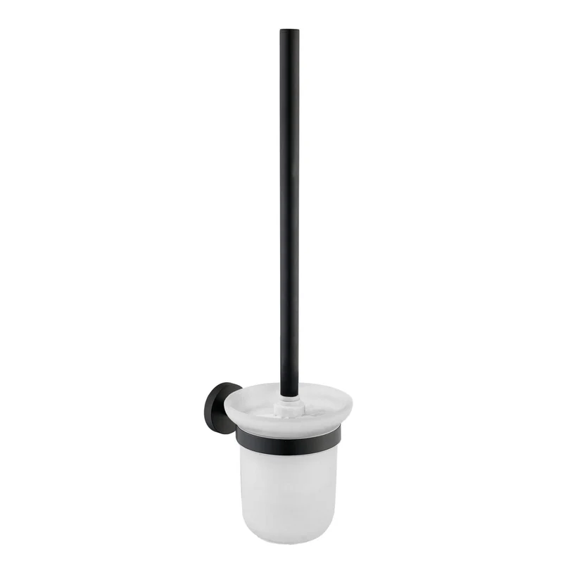 Lux Knurled Toilet Brush and Holder - Matt Black