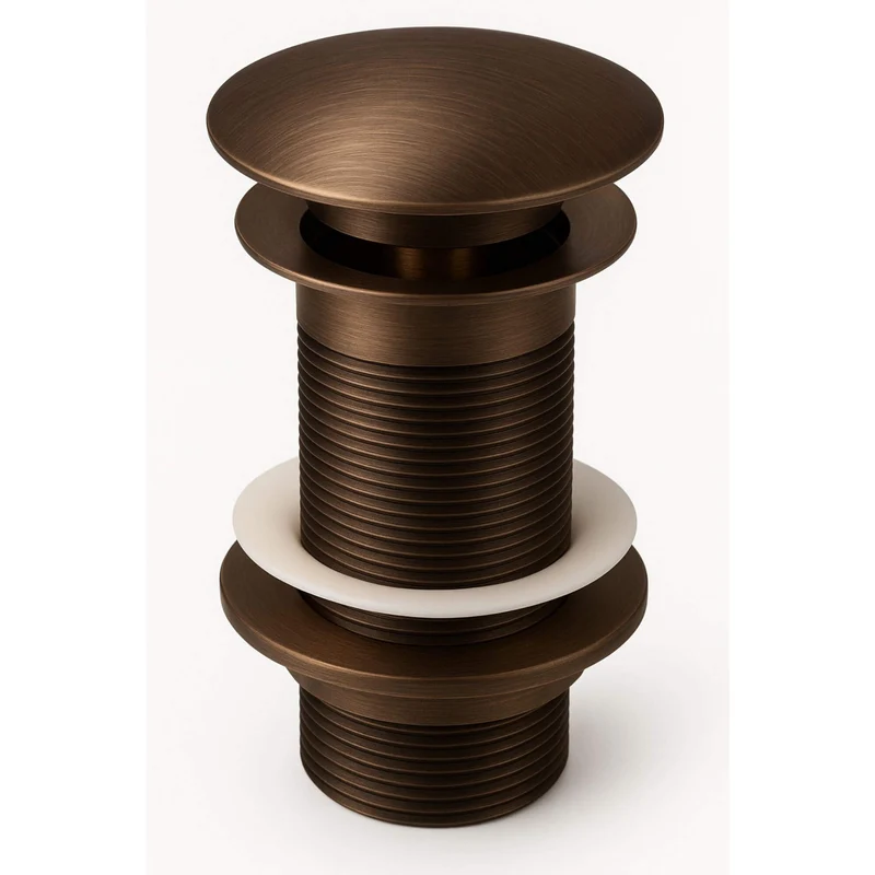 Lux Unslotted Basin Clicker Waste - Brushed Bronze