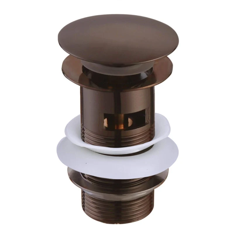 Lux Slotted Basin Clicker Waste - Brushed Bronze