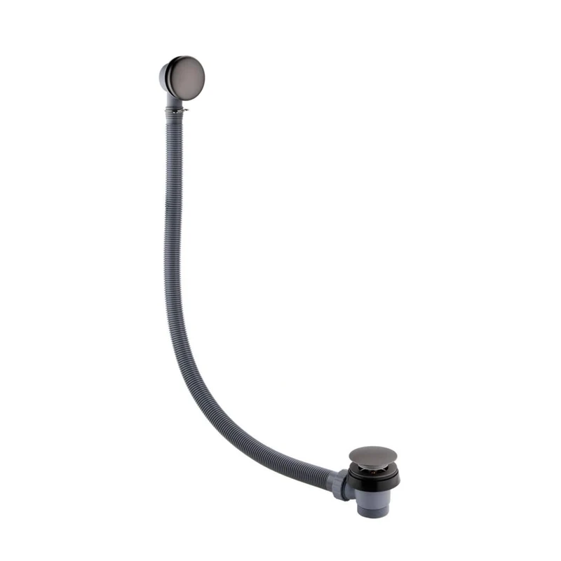 Lux Clicker Bath Waste With Overflow - Gunmetal Grey