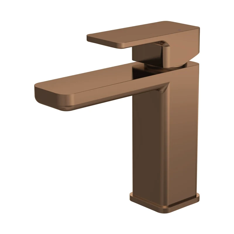 Nuie Windon Mono Basin Mixer With Push Button Waste Contemporary Brushed Bronze Brass 160x50x152mm