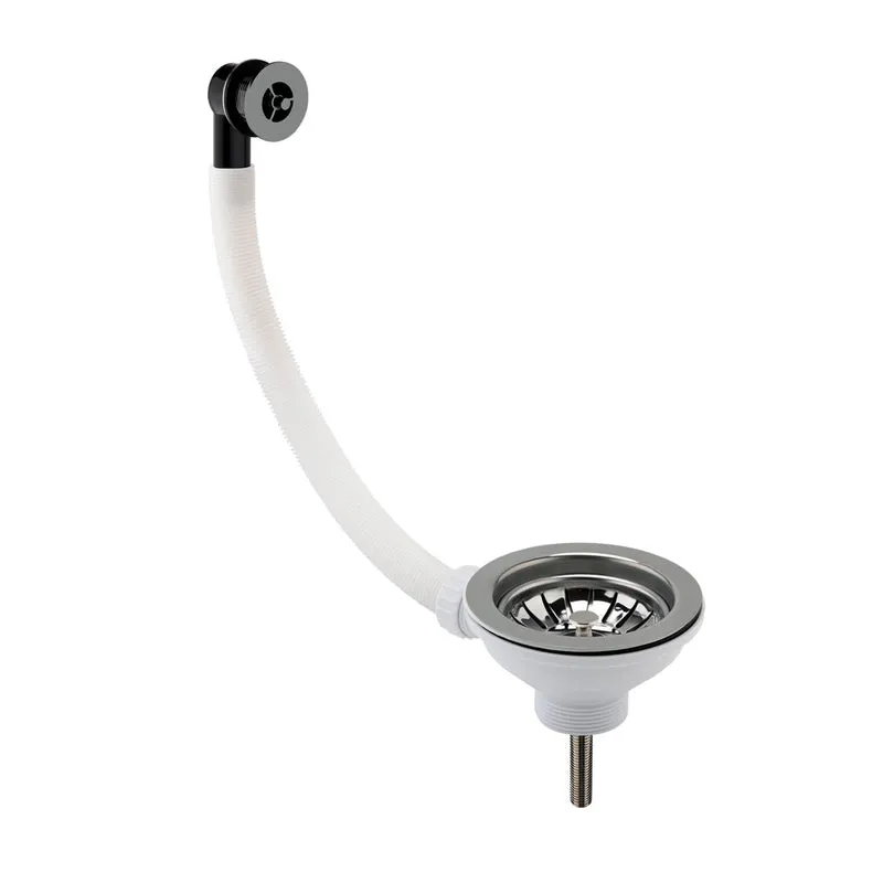 Nuie 90mm Basket Strainer with Round Overflow - Brushed Nickel