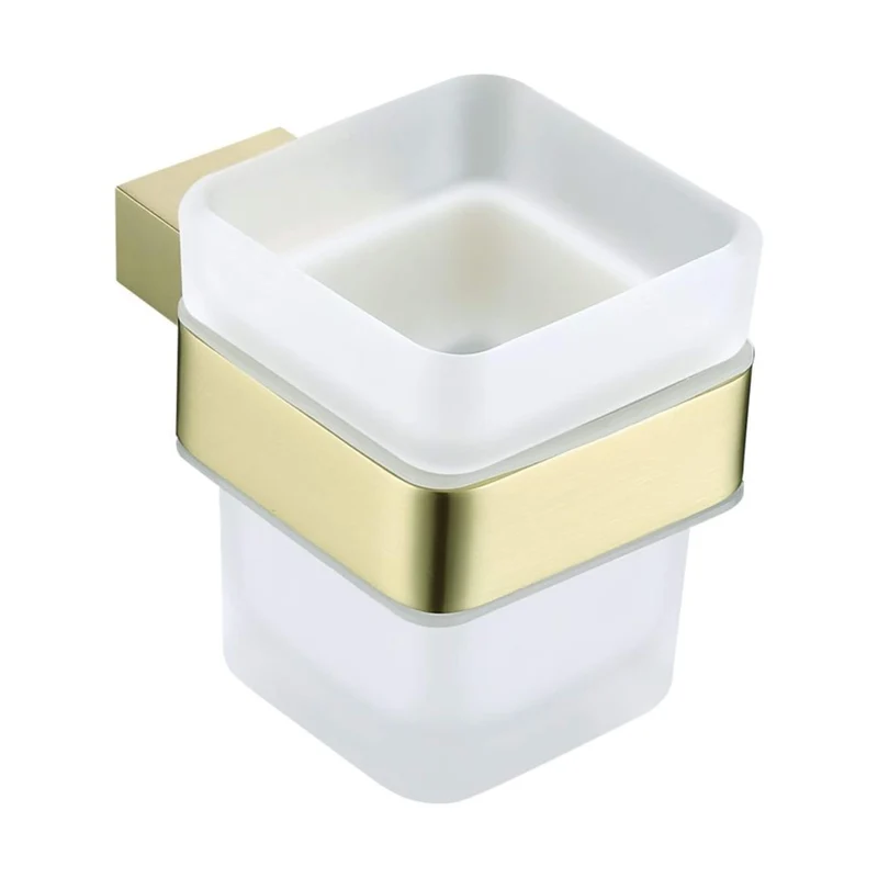 Como Toothbrush Tumbler and Holder - Brushed Brass