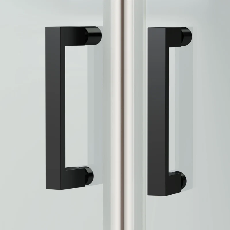 Porto Matt Black 6mm Quadrant Shower Enclosure With White Stone Resin Tray & Waste