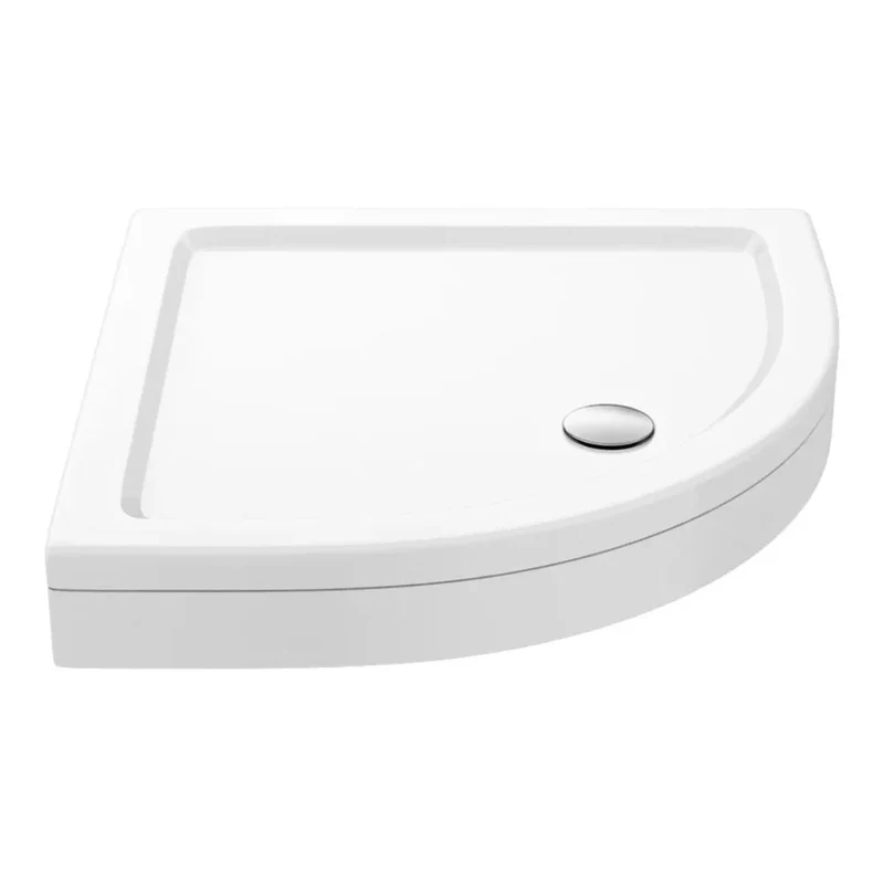 Porto Matt Black 6mm Quadrant Shower Enclosure With White Stone Resin Tray & Waste
