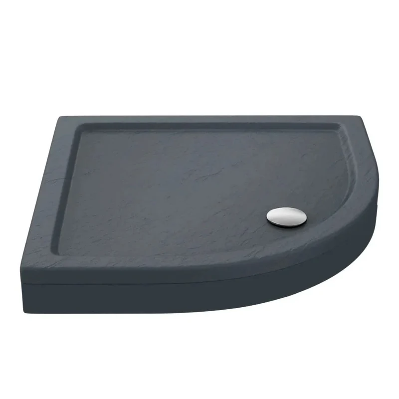 Porto Brushed Brass 6mm Quadrant Shower Enclosure With Slate Effect Stone Resin Tray & Waste
