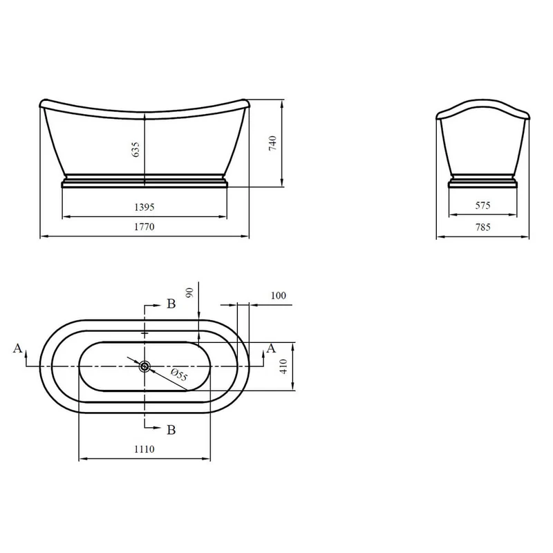 Shandon Double Slipper Freestanding Bath Suite