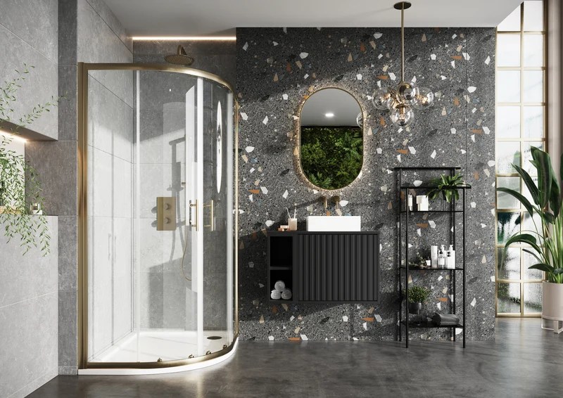 Austin Matt Green Shower Room Deal - Brushed Brass