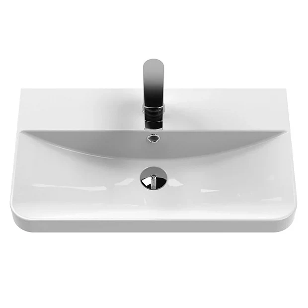 Core 600 x 335mm Wall Hung Cloakroom Vanity Unit With 2 Doors & Ceramic Basin - Satin Soft Black