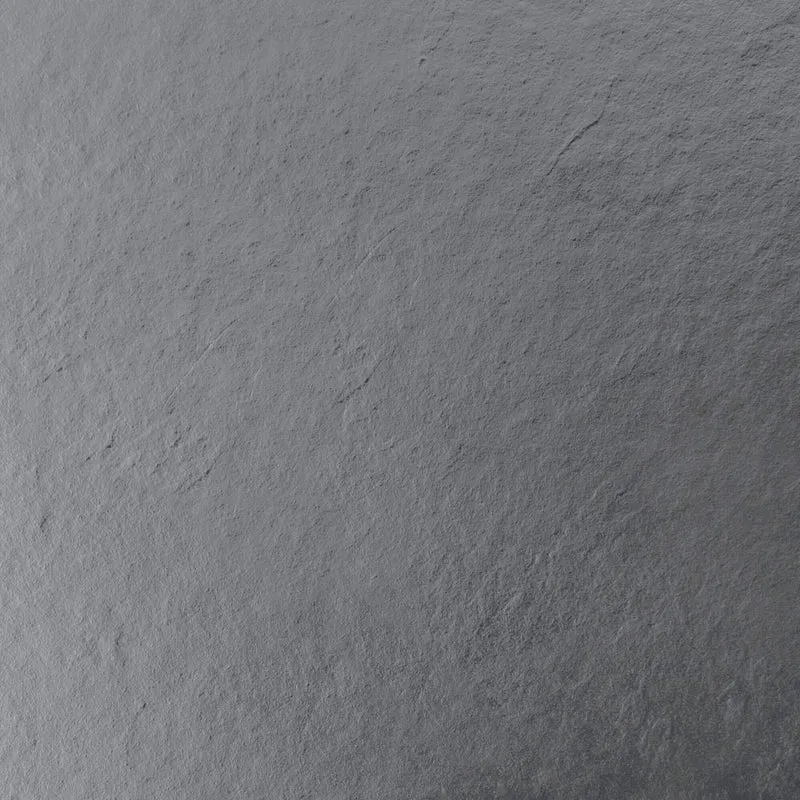 Lustre 8mm Chrome 2000mm Walk-In Shower Screen with Grey Slate Mineral Stone 25mm Shower Tray