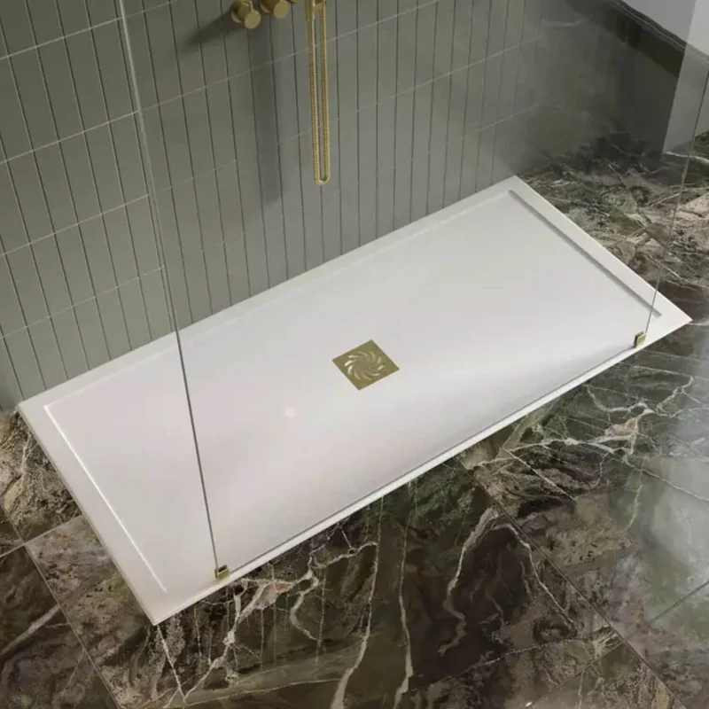 Lustre 8mm Chrome 2000mm Walk-In Shower Screen with SlimStone Anti-Slip 25mm Shower Tray
