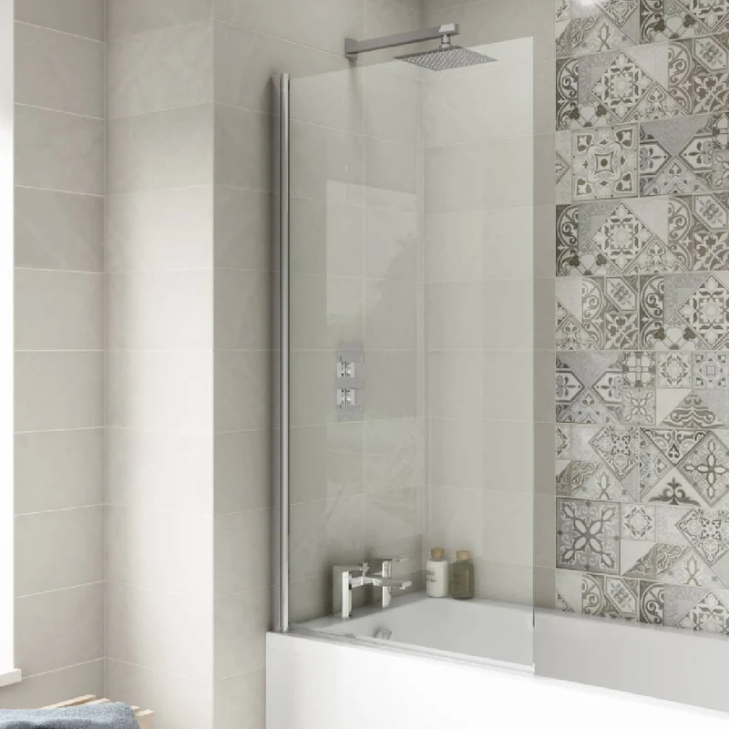 Austin Matt Anthracite Shower Bath Suite - Chrome