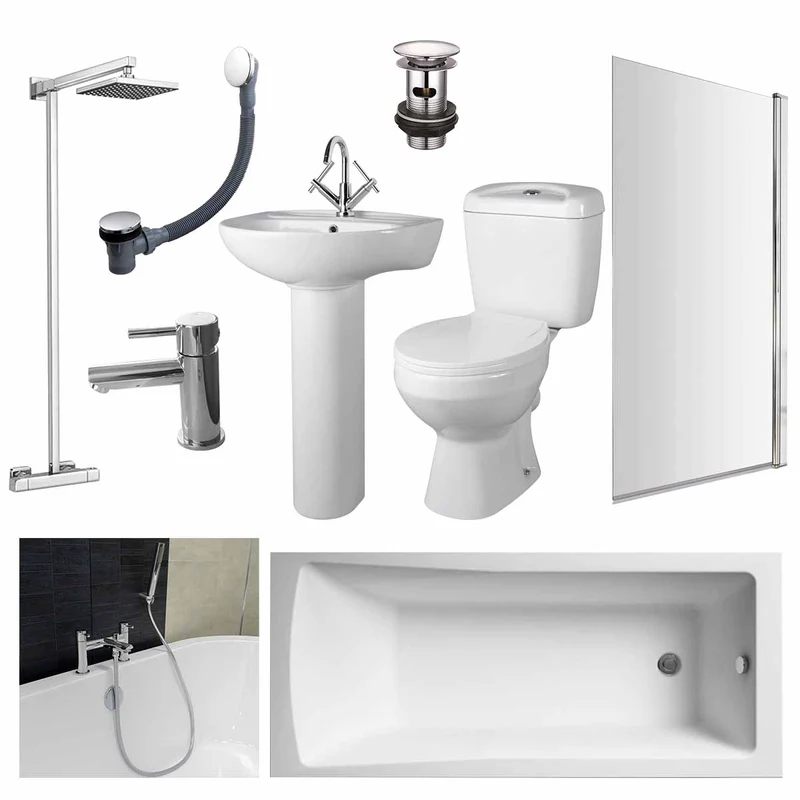 Melbourne Straight Shower Bath Suite