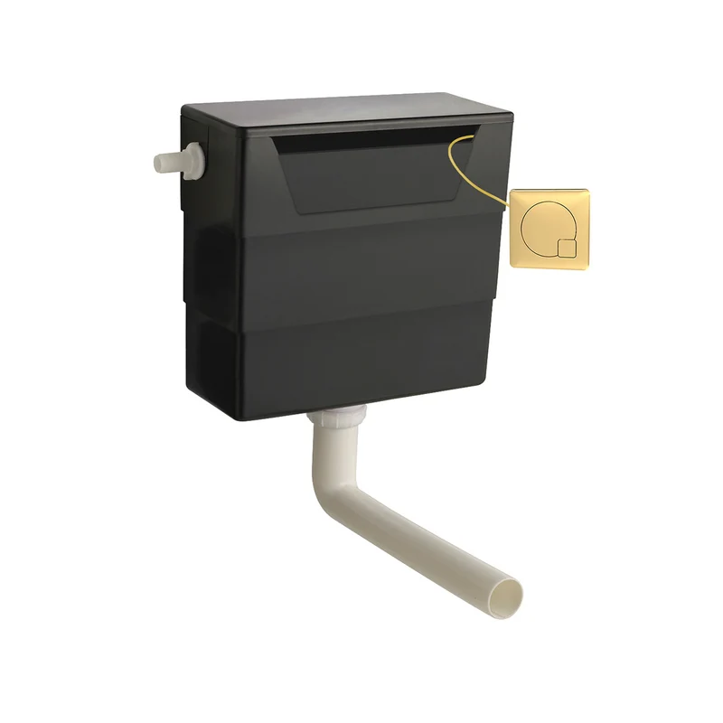 Universal Acess Concealed Cistern with Brushed Brass Square Flush Button