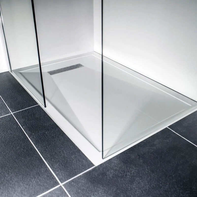 Lustre 8mm Brushed Bronze 2000mm Walk-In Shower Screen with SlimStone 25mm Linear Shower Tray