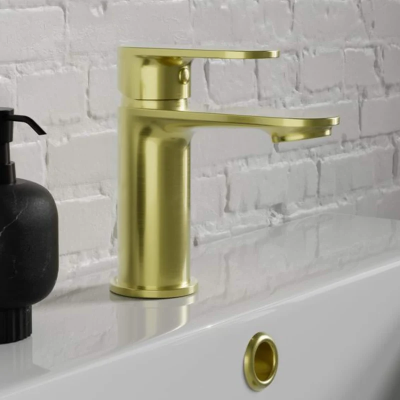 Seren Basin Mixer With Waste - Brushed Brass