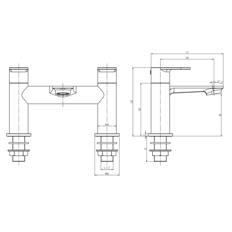 Seren Bath Filler - Brushed Brass