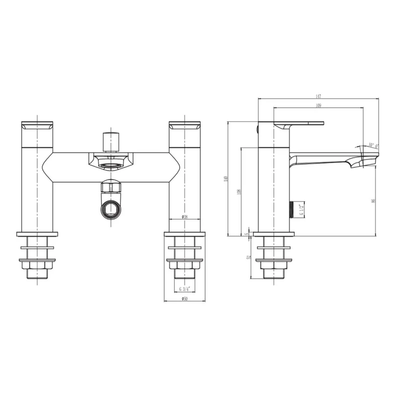 Seren Bath Shower Mixer - Matt Black