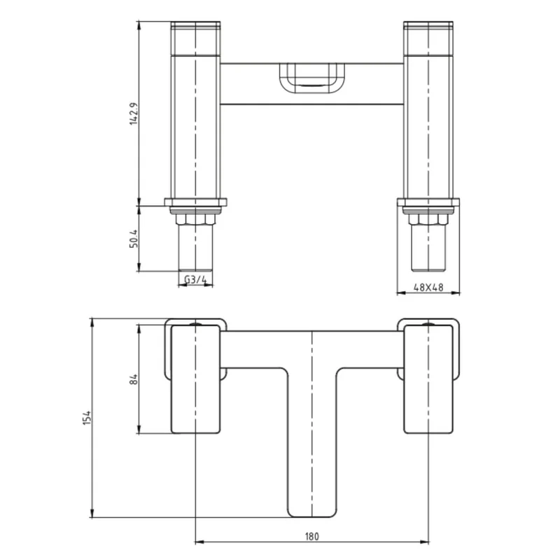 Linea Bath Filler - Chrome