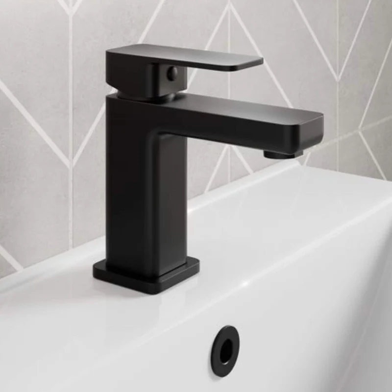 Linea Basin Mixer With Waste- Matt Black