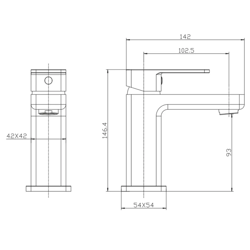 Linea Basin Mixer With Waste- Matt Black