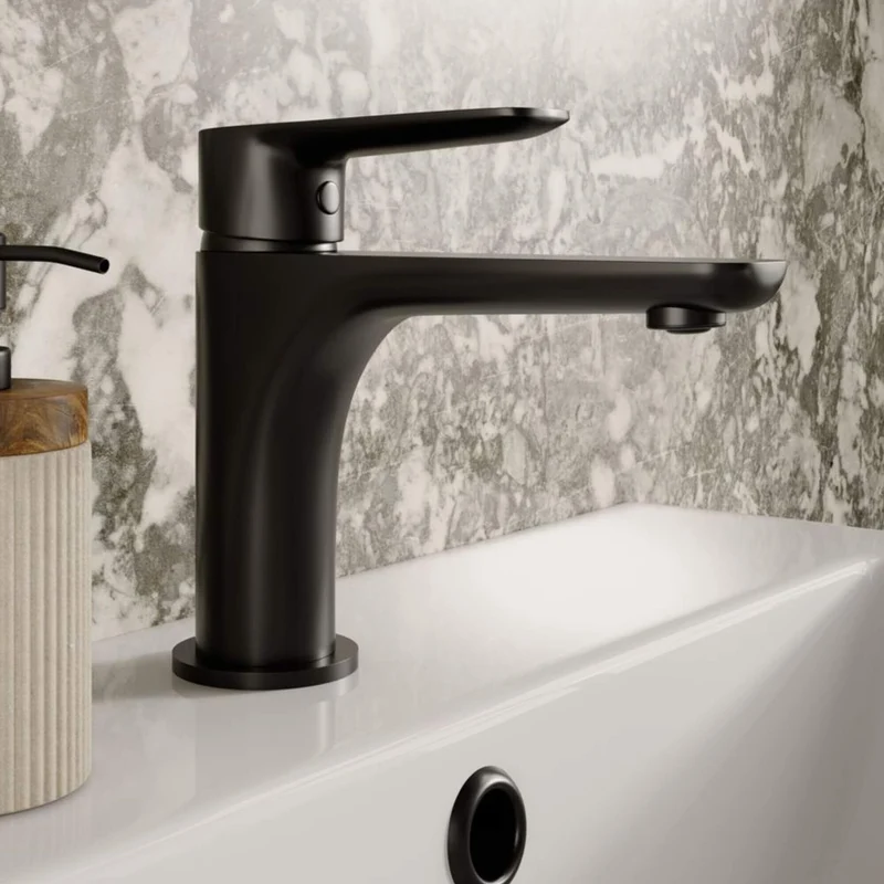 Elara Basin Mixer With Waste - Matt Black
