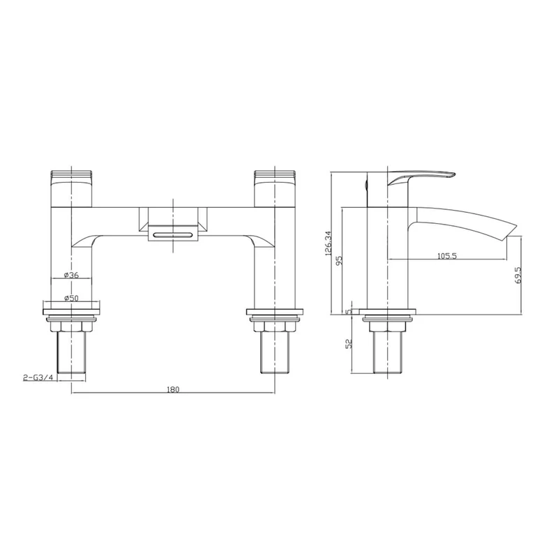 Flow Bath Filler - Matt Black