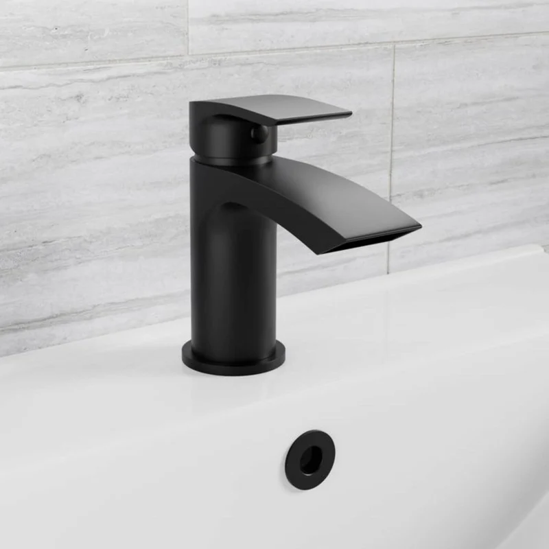 Flow Basin Mixer With Waste - Matt Black