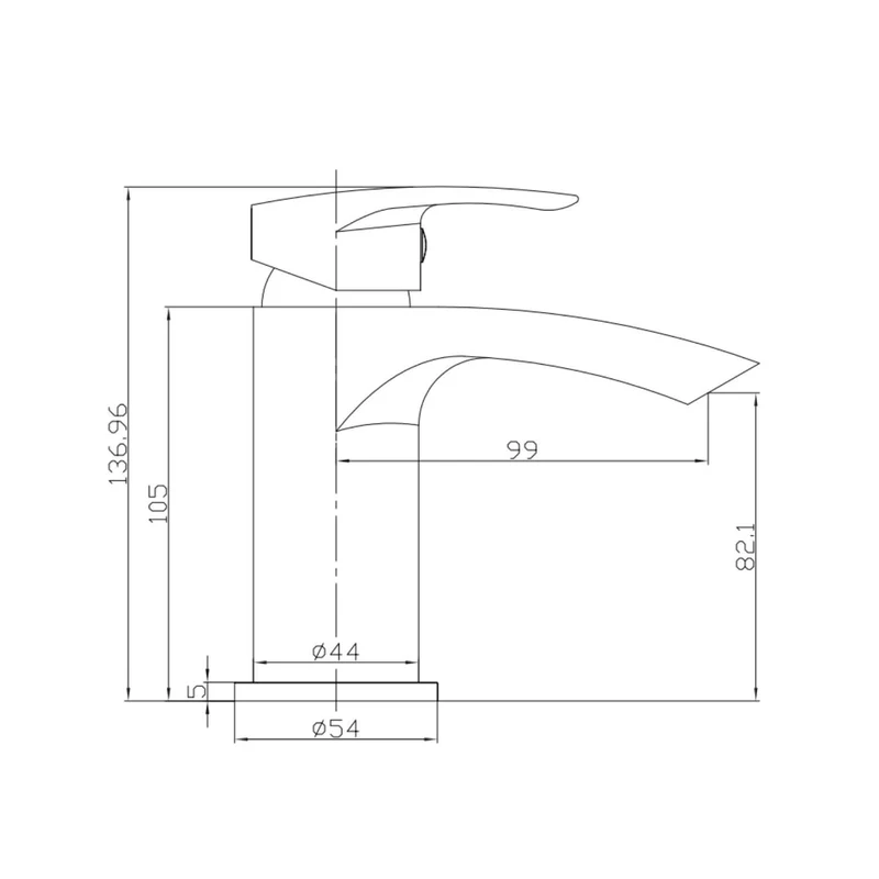Flow Basin Mixer With Waste - Chrome