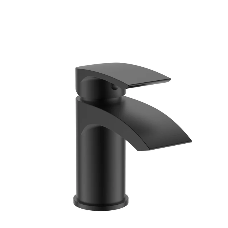 Flow Mini Basin Mixer With Waste - Matt Black
