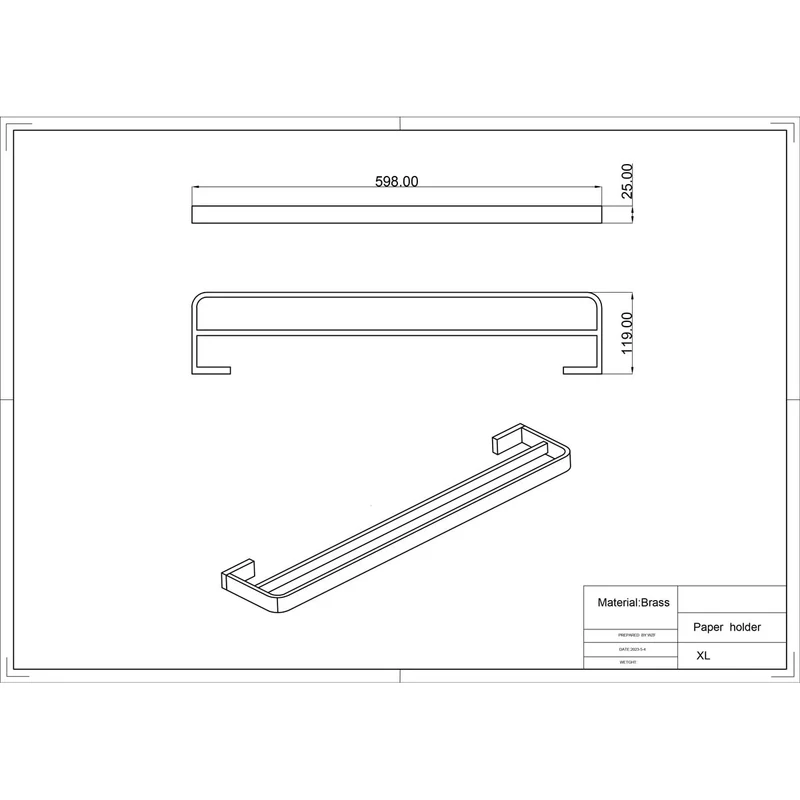 Eliseo Ricci Exclusiv Gunmetal Double Towel Rail