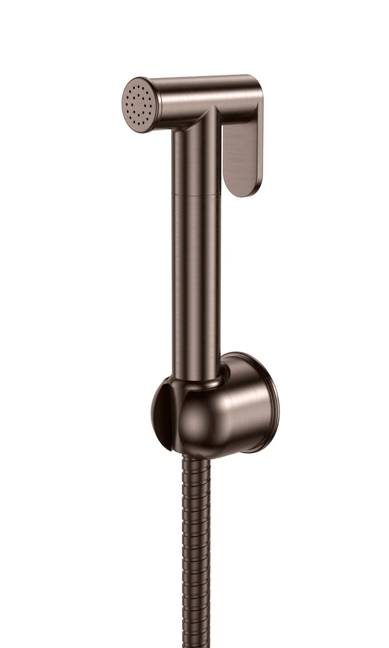 Eliseo Ricci Douche Handset, Flexi Hose and Holder - Brushed Bronze