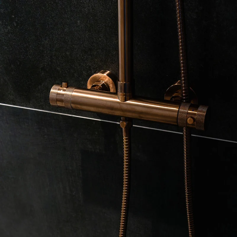 Eliseo Ricci Exclusiv Round Rigid Riser Shower - Brushed Bronze