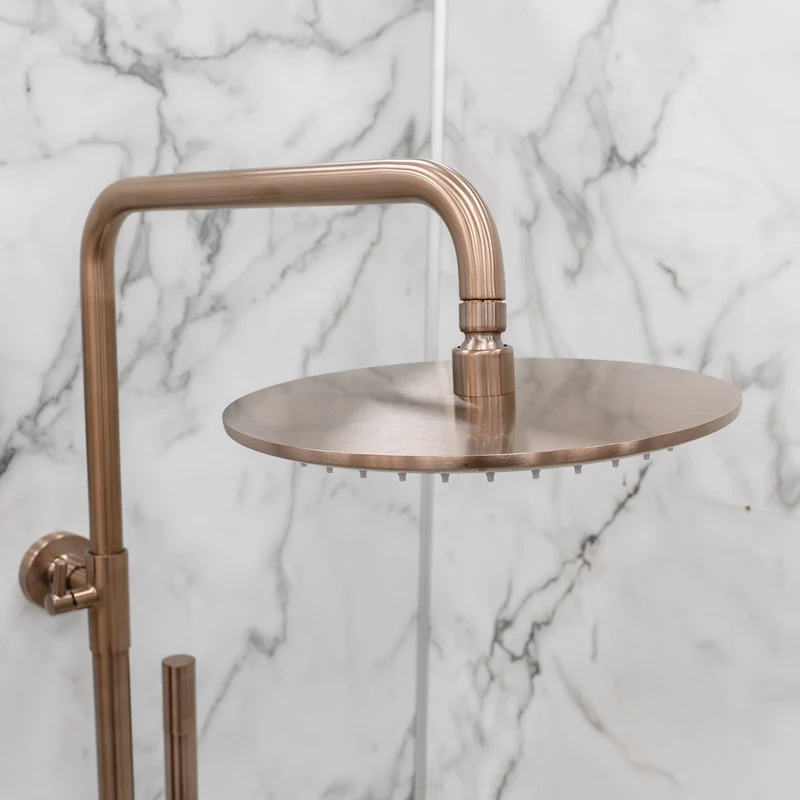 Eliseo Ricci Exclusiv Round Rigid Riser Shower - Brushed Bronze