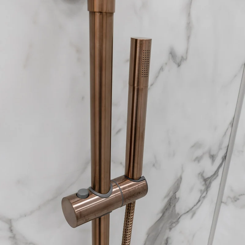 Eliseo Ricci Exclusiv Round Rigid Riser Shower - Brushed Bronze