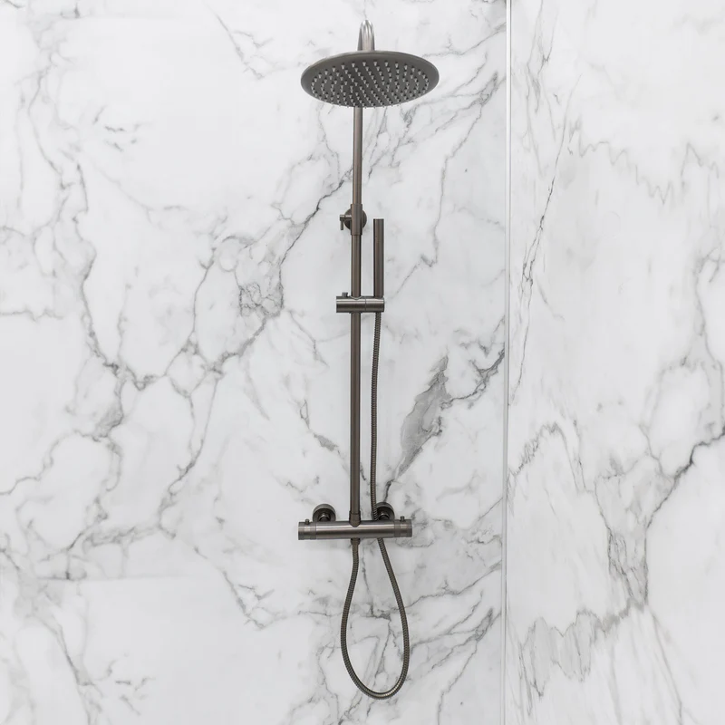 Eliseo Ricci Exclusiv Round Rigid Riser Shower - Gunmetal