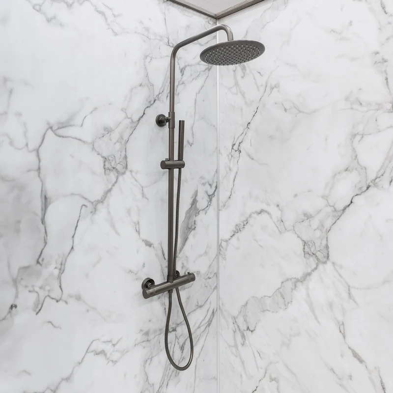 Eliseo Ricci Exclusiv Round Rigid Riser Shower - Gunmetal
